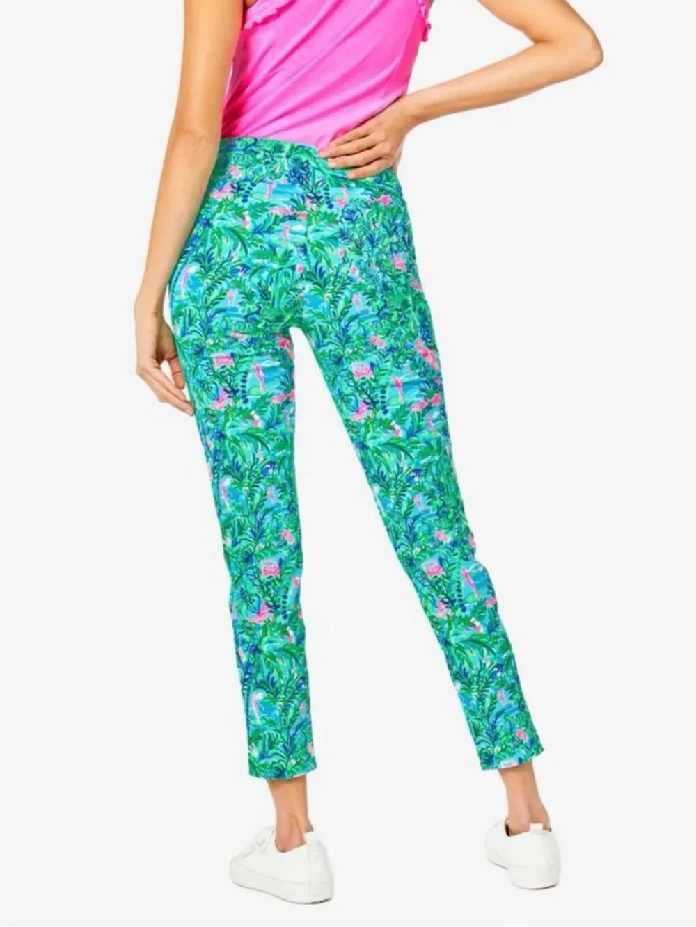 Lilly Pulitzer Luxletic Corso Pant in Blue Horizon Par Fection Golf Size 10
